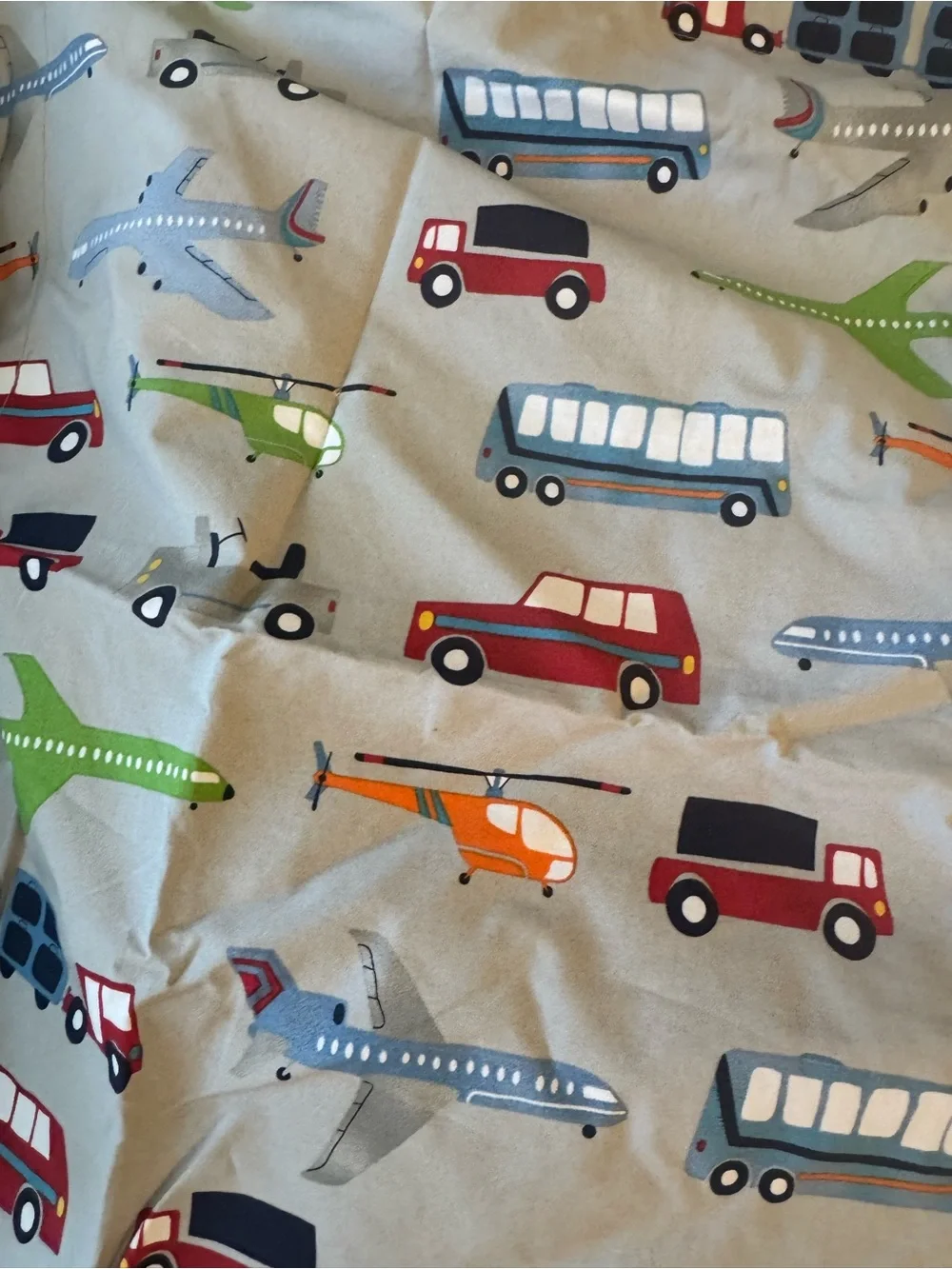 Pottery Barn Kids Brody Twin Duvet cars/trucks/buses/planes with Sham